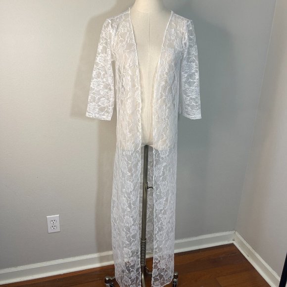 Unbranded Other - Lace Romantic S Small Kimono Wrap White